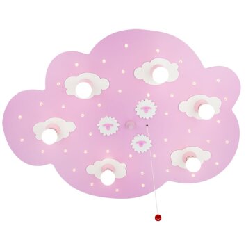 Applique murale Elobra SCHÄFCHENWOLKE Rose, 6 lumières