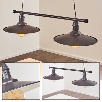 Suspension Nibyn Beige, Brun foncé, 2 lumières