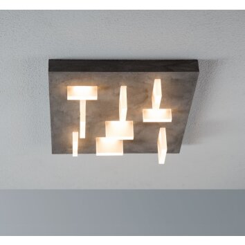 Plafonnier Escale Sharp LED Gris, 9 lumières