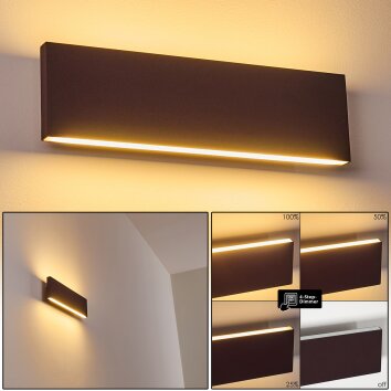 Applique murale Obion LED Rouille, 2 lumières