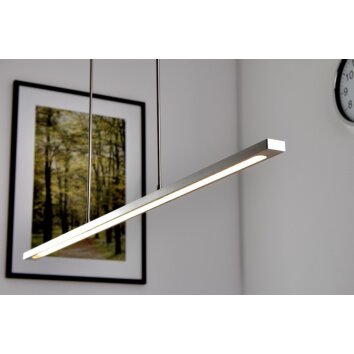 Suspension LED Masterlight Real 2 Acier inoxydable, Nickel mat, 1 lumière