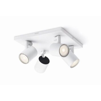 Plafonnier Philips Runner LED Blanc, 4 lumières