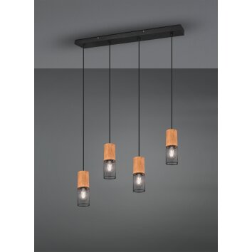 Suspension Trio Tosh LED Noir, 4 lumières