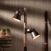 Lampadaire Brilliant Plow Bois foncé, Noir, 2 lumières