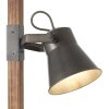 Lampadaire Brilliant Plow Bois foncé, Noir, 2 lumières