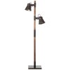 Lampadaire Brilliant Plow Bois foncé, Noir, 2 lumières