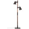 Lampadaire Brilliant Plow Bois foncé, Noir, 2 lumières