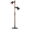 Lampadaire Brilliant Plow Bois foncé, Noir, 2 lumières