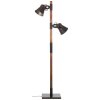 Lampadaire Brilliant Plow Bois foncé, Noir, 2 lumières