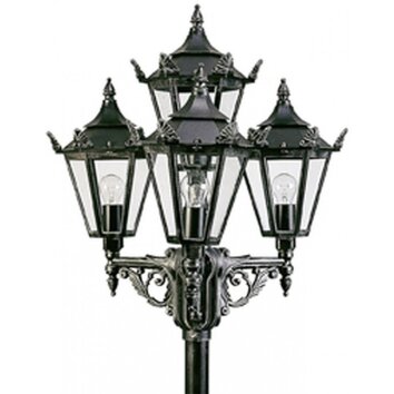 Lampadaire extérieur Albert 2056 Noir, Argenté, 4 lumières