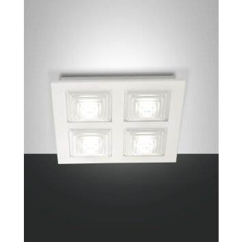 Plafonnier Fabas Luce Formia LED Blanc, 4 lumières