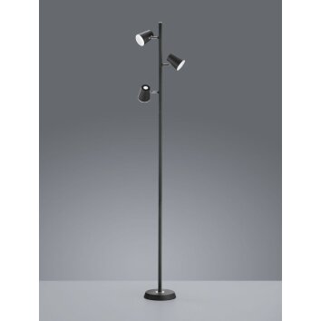 Lampadaire Trio NARCOS LED Noir, 3 lumières