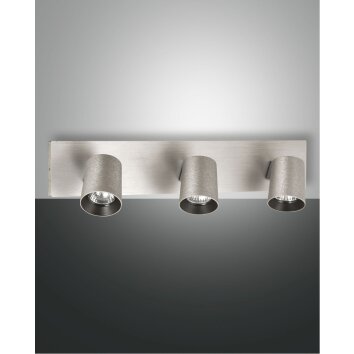 Plafonnier Fabas Luce Modo Aluminium, 3 lumières