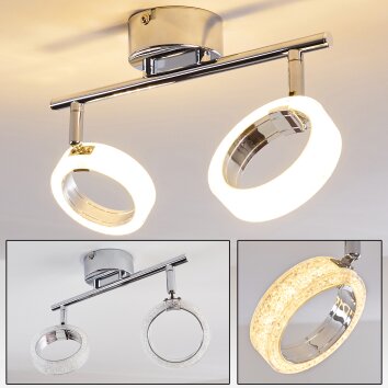 Plafonnier Soppana LED Chrome, 2 lumières