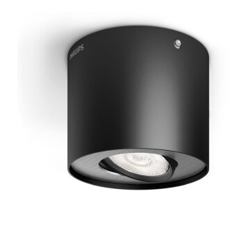 Plafonnier Philips Phase LED Noir, 1 lumière