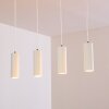 Suspension Zuoz Blanc, 4 lumières