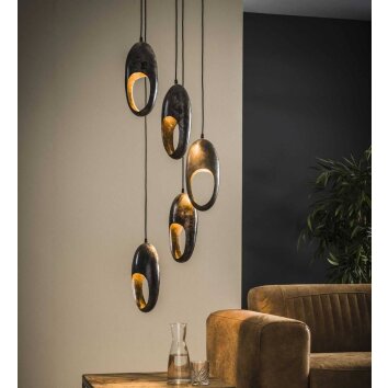 Suspension BERUM Gris, Noir, 5 lumières