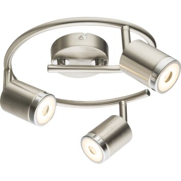 Plafonnier rond à spots Globo COMORE LED Nickel mat, 3 lumières