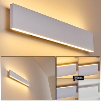 Applique murale Obion LED Blanc, 2 lumières