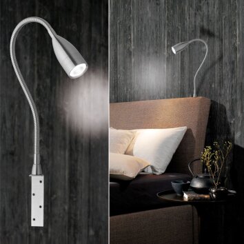 Lampe de chevet Honsel Sten LED Nickel mat, 1 lumière