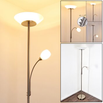 Lampadaire Gismaro Nickel mat, 3 lumières