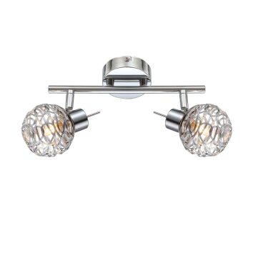 Spot de plafond Globo Bolt LED Chrome, 2 lumières