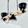 Suspension Chetco Bois clair, Noir, 3 lumières