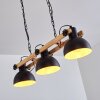 Suspension Chetco Bois clair, Noir, 3 lumières