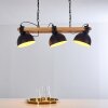 Suspension Chetco Bois clair, Noir, 3 lumières